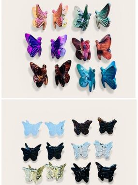 Vintage 1990s Hair Accessories BUTTERFLY CLIPS Insect Cottagecore